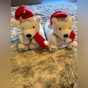 Aerie Polar Bear Plush Slippers